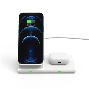 Adam Elements Omnia Q2x 2-in-1 Wireless Charging Station - White