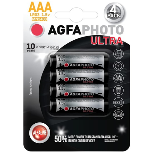 AgfaPhoto Ultra batéria LR03/AAA, blister 4ks