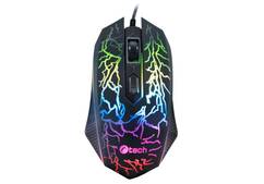 C-TECH Herná myš Tychon (GM-03P), na bežné hranie, herná, 7-farebné podsvietenie, 3200DPI, USB
