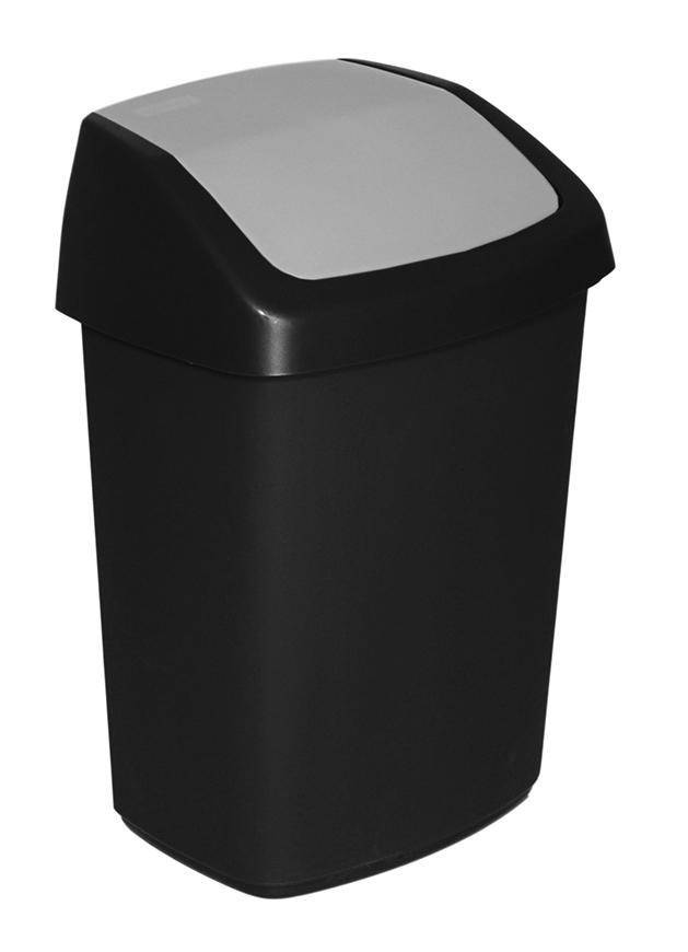Kôš Curver® SWING BIN, 25L, 27,8x34,6x51,1 cm, čierny/sivý, na odpadky