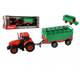 Traktor Zetor s vlekom plast 36cm na zotrvačník na bat. so svetlom so zvukom v krabici 39x13x13cm
