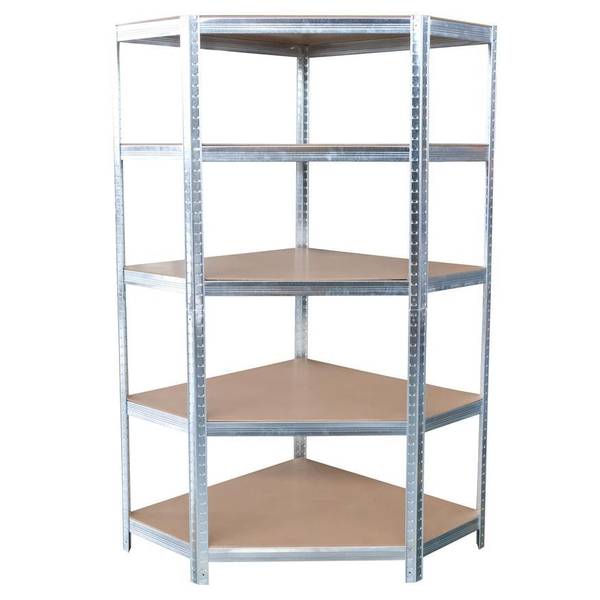 Regál Racks RAT80, rohový, kovový, MDF, 5 políc, 1800x900x400 mm, max ...