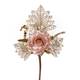 Vetvička MagicHome Vianoce, s ružou, ružovo - zlatá, 26 cm
