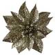 Kvet MagicHome Vianoce GlitterPoinsettia, so štipcom, šampaň, veľkosť kvetu: 9 cm, dĺžka kvetu: 8 cm, 6 ks