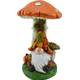 Dekorácia MagicHome Nature, Trpaslík pod hubou, polyresin, 10,8x12x16,7 cm