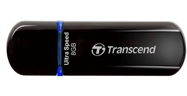 TRANSCEND Flash Disk 8GB JetFlash®600, USB 2.0 (R:32/W:12 MB/s) černá/modrá