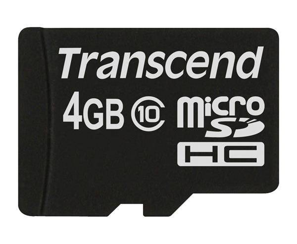 Transcend microSDHC 4GB class 10 TS4GUSDC10