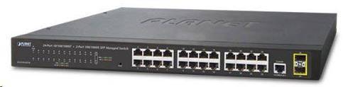 Planet switch GS-4210-24T2S, L2/L4, 24x 1000Base-T, 2x SFP, web, SNMP V3, VLAN, QOS, IPV6