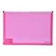 Obal na dokumenty A5 - (priehľadný PP, so zipsom, ružový)
