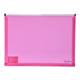 Obal na dokumenty A4 - (priehľadný PP, so zipsom, ružový)