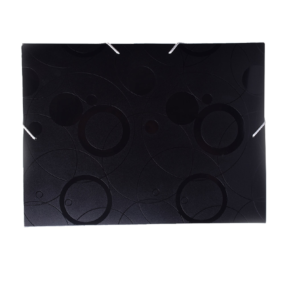 Box na dokumenty plastový A4 3cm s gumičkou čierny Duo Colori