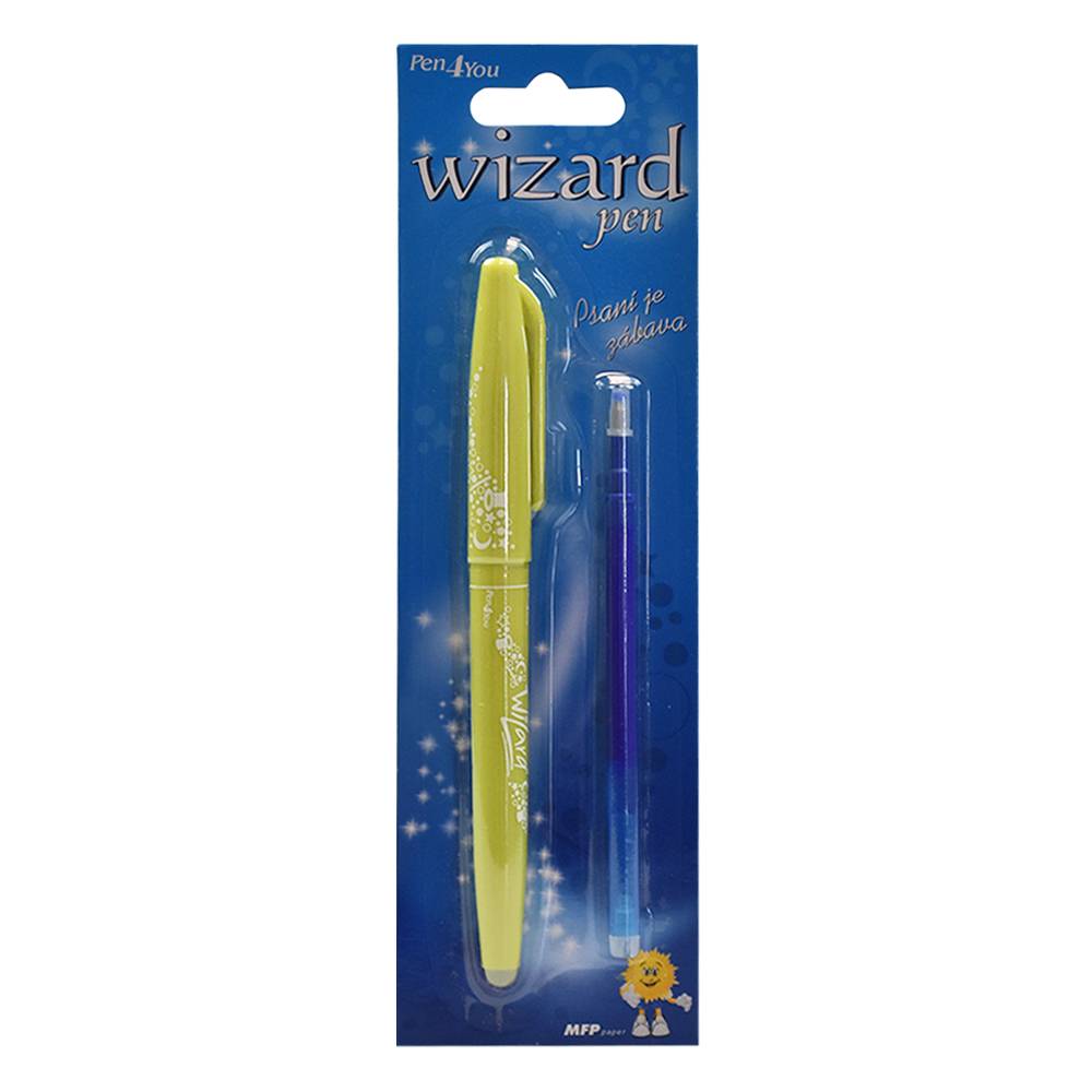Pero guľôčkové 0,5mm Wizard s náhradnou náplňou na blsitri modrá náplň mix farieb Pen4You