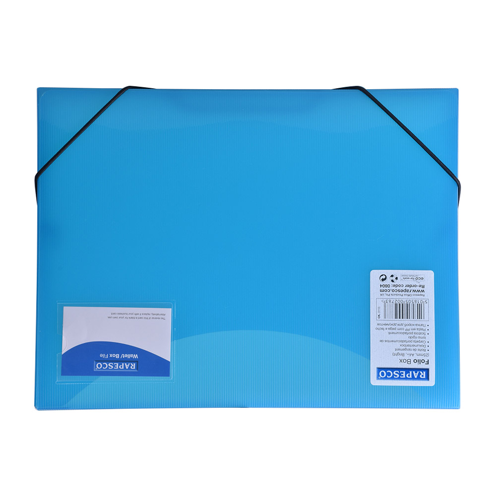 Box na dokumenty plastový A4 2,5cm s gumičkou priehľadný mix farieb Rapesco