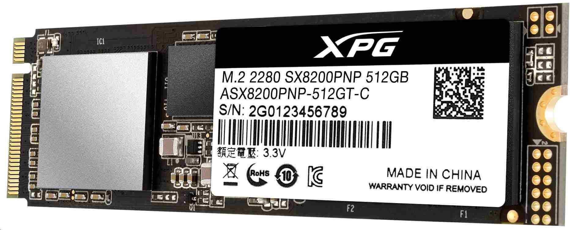 ADATA SSD SX8200 Pro 512GB M.2 2280 PCIe ASX8200PNP-512GT-C
