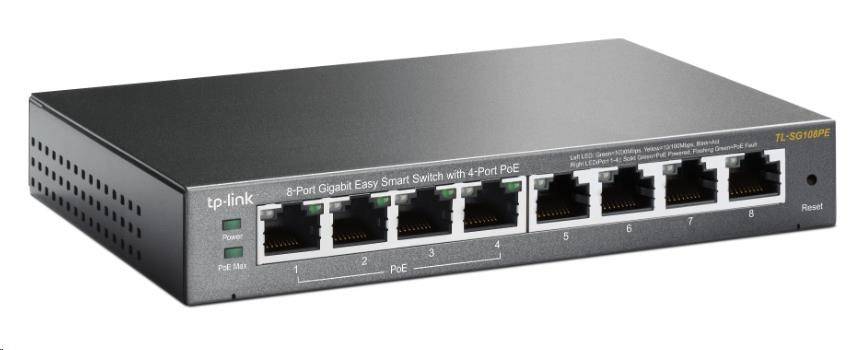 TP-Link TL-SG108PE [8-portový gigabitový Easy Smart switch se 4 PoE porty]