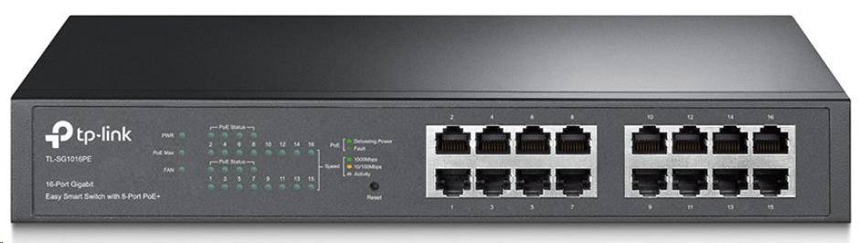 TP-Link TL-SG1016PE [16-portový gigabitový Easy Smart switch s 8 PoE+ porty]