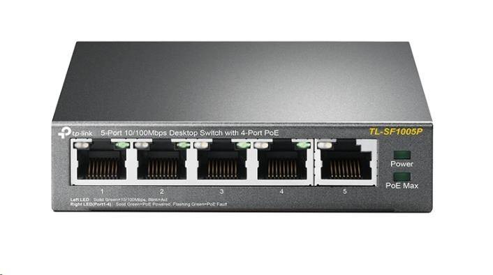 TP-Link TL-SF1005P [Stolní switch s 5 porty 10/100 Mb/s, 4 porty mají PoE]
