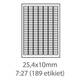 Print etikety 25,4x10 biele /189 et./