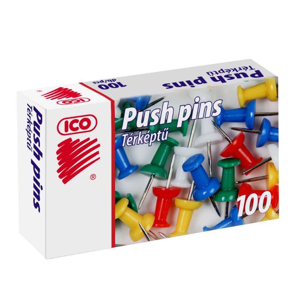 Pripínačky Push Pins 7mm 100ks ICO