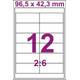 Print etikety 96,5x42,3 biele /12 et./