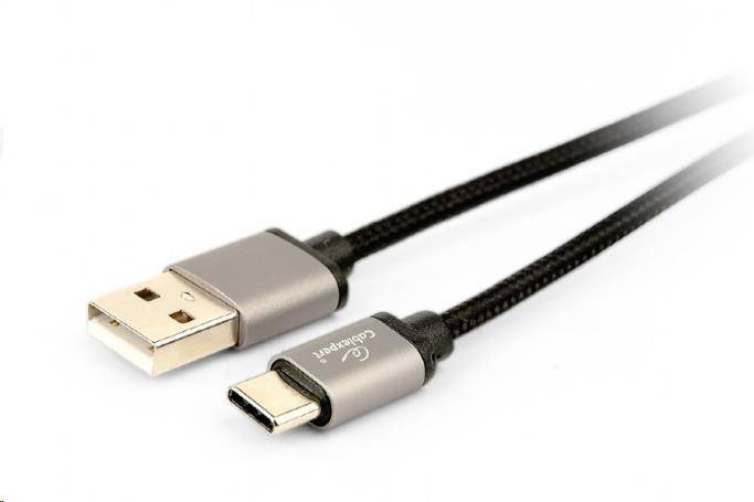 Gembird CCB-mUSB2B-AMCM-6 Opletaný USB-C - USB 2.0, M/M, 1,8m, černý