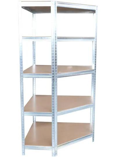 Regál Racks RAT80, rohový, kovový, MDF, 5 políc, 1800x900x400 mm, max ...